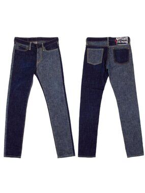 KAPITAL AW17 Blue Two-Tone Cotton Denim Skinny Fit Jeans Sz 27 MOTTAINAI